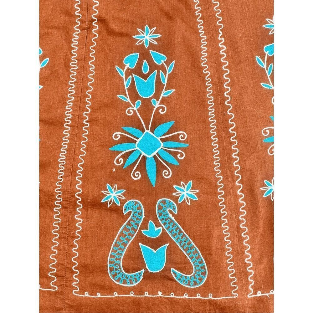 A La Carte Brown Cotton Embroidered Skirt, Size 8 boho modest - Picture 6 of 8